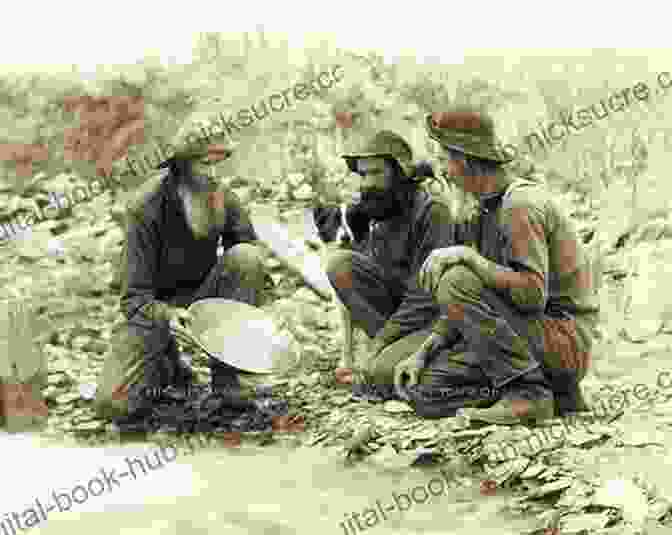 A Group Of Gold Miners Panning For Gold In A River, Surrounded By Rugged Terrain And Towering Mountains Old Lives: In The Chilcotin Backcountry