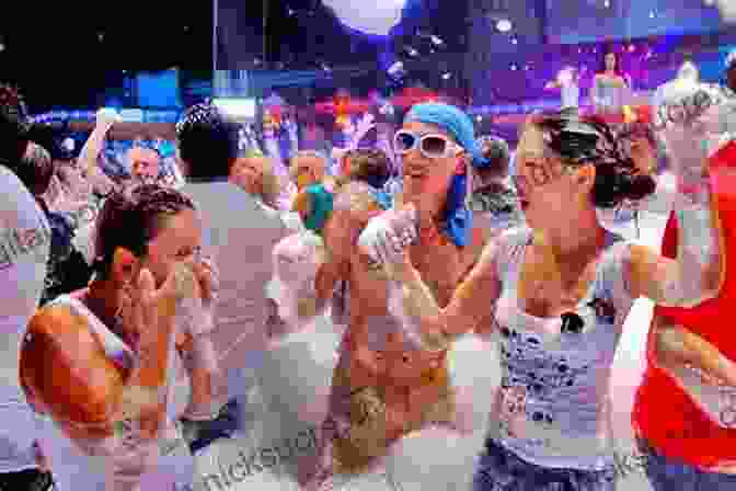 A Group Of People Enjoying A Foam Party Crazy Things One: Fun For All