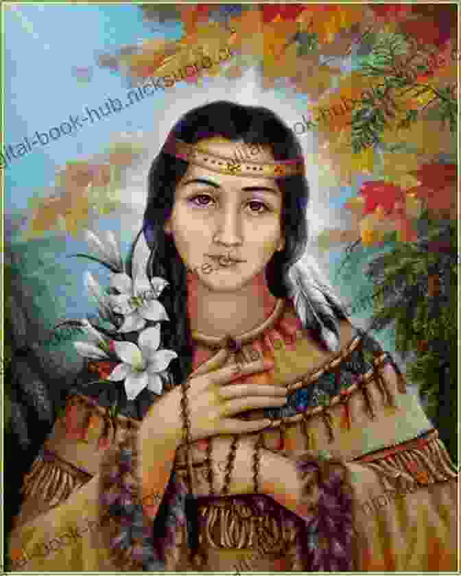 A Portrait Of Saint Catherine Tekakwitha, A Young Mohawk Woman, Wearing A Traditional Dress And Holding A Crucifix. Mohawk Saint: Catherine Tekakwitha And The Jesuits