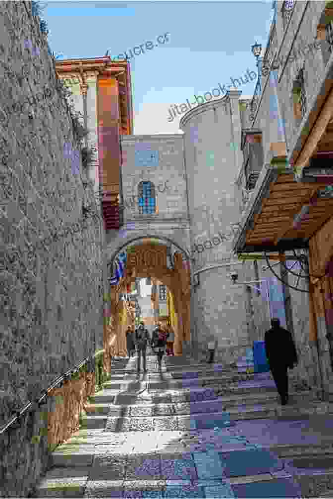 A View Of The Narrow, Winding Streets Of The Old City Of Jerusalem, Lined With Shops And Restaurants. Recollections Of Jerusalem Christopher Skaife