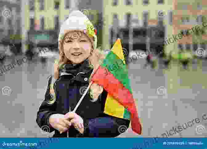 A Young Lithuanian Girl Smiling And Holding A Lithuanian Flag Sudiev Good Bye : Joys And Hardships Of A Lithuanian Immigrant Girl