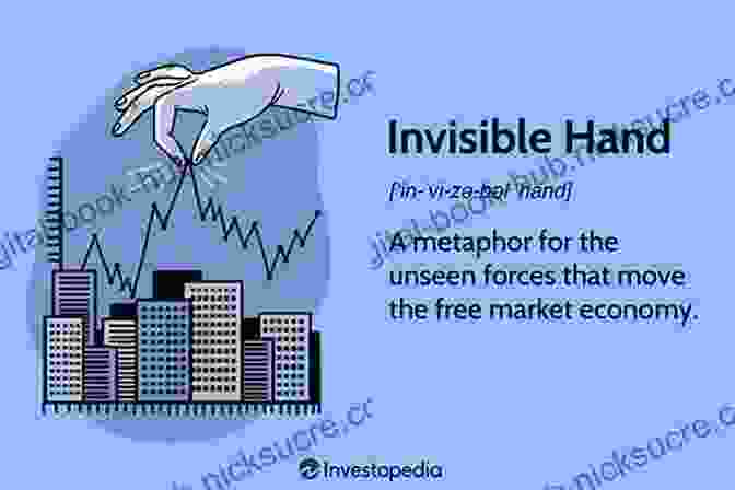 Illustration Of An Invisible Hand Guiding The Interactions Between Buyers And Sellers In A Free Market, Representing The Self Regulating Nature Of The Economy. The Wealth Of Nations Illustrated